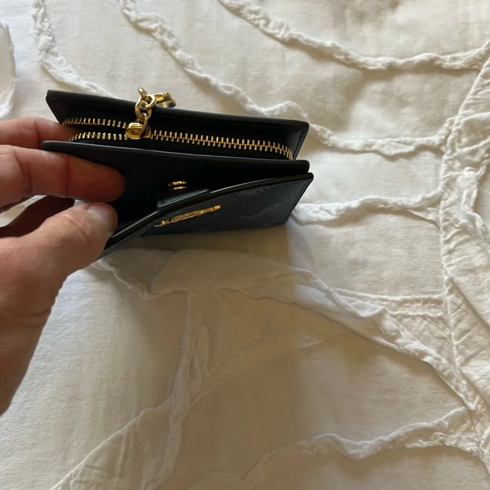 COACH Blue Signature Compact Wallet - Picture 3 of 6